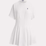 Getailleerde Katoenen Jersey T-Shirtjurk Wit